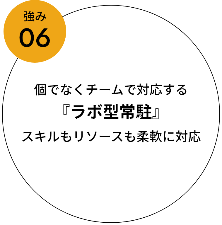 強み06：個でなくチームで対応する『ラボ型常駐』スキルもリソースも柔軟に対応