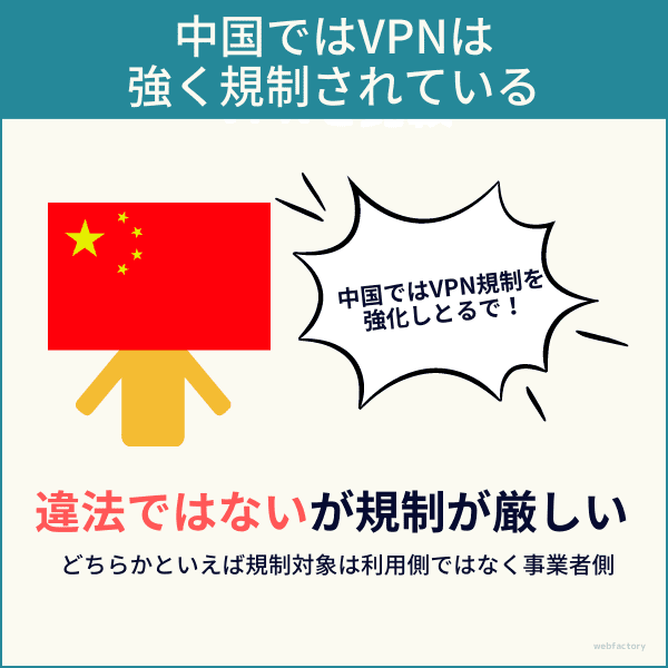 中国ではVPNは違法ではないが強く規制されている